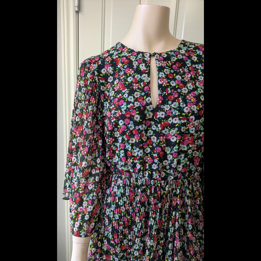 H&M Black and Pink Sundress with Bishop Sleeves